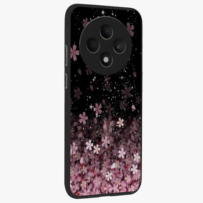 Small Starry Flowers Glass Case upright view showcasing charming floral artwork with dreamy starry theme.
