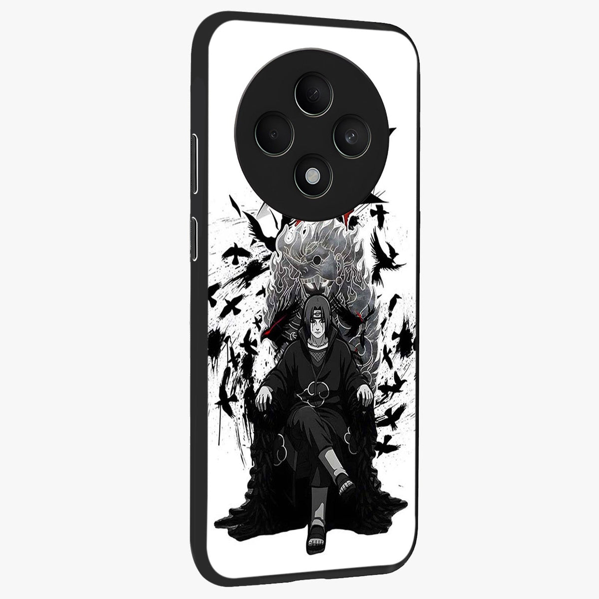 Uchiha Shadow Throne Glass Case upright view showcasing magical underwater galaxy artwork with vibrant cosmic theme.
