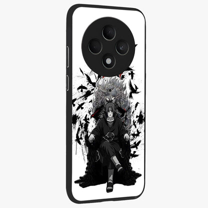 Uchiha Shadow Throne Glass Case upright view showcasing magical underwater galaxy artwork with vibrant cosmic theme.