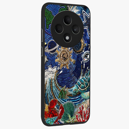Universe Underwater Spark Glass Case upright view showcasing magical underwater galaxy artwork with vibrant cosmic theme.