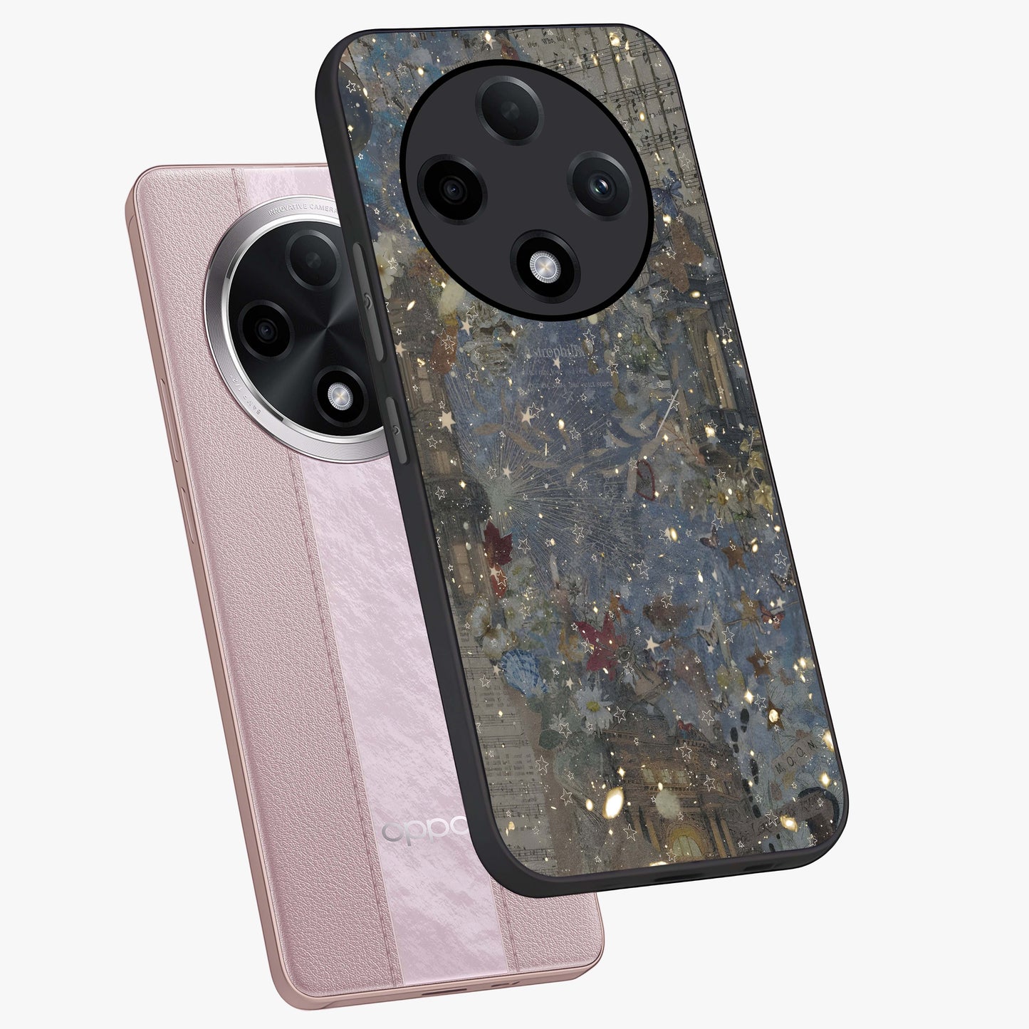 Aesthetic Astrolophia Glass Case displayed in angled mockup highlighting artistic aesthetic elements and smooth glass surface.