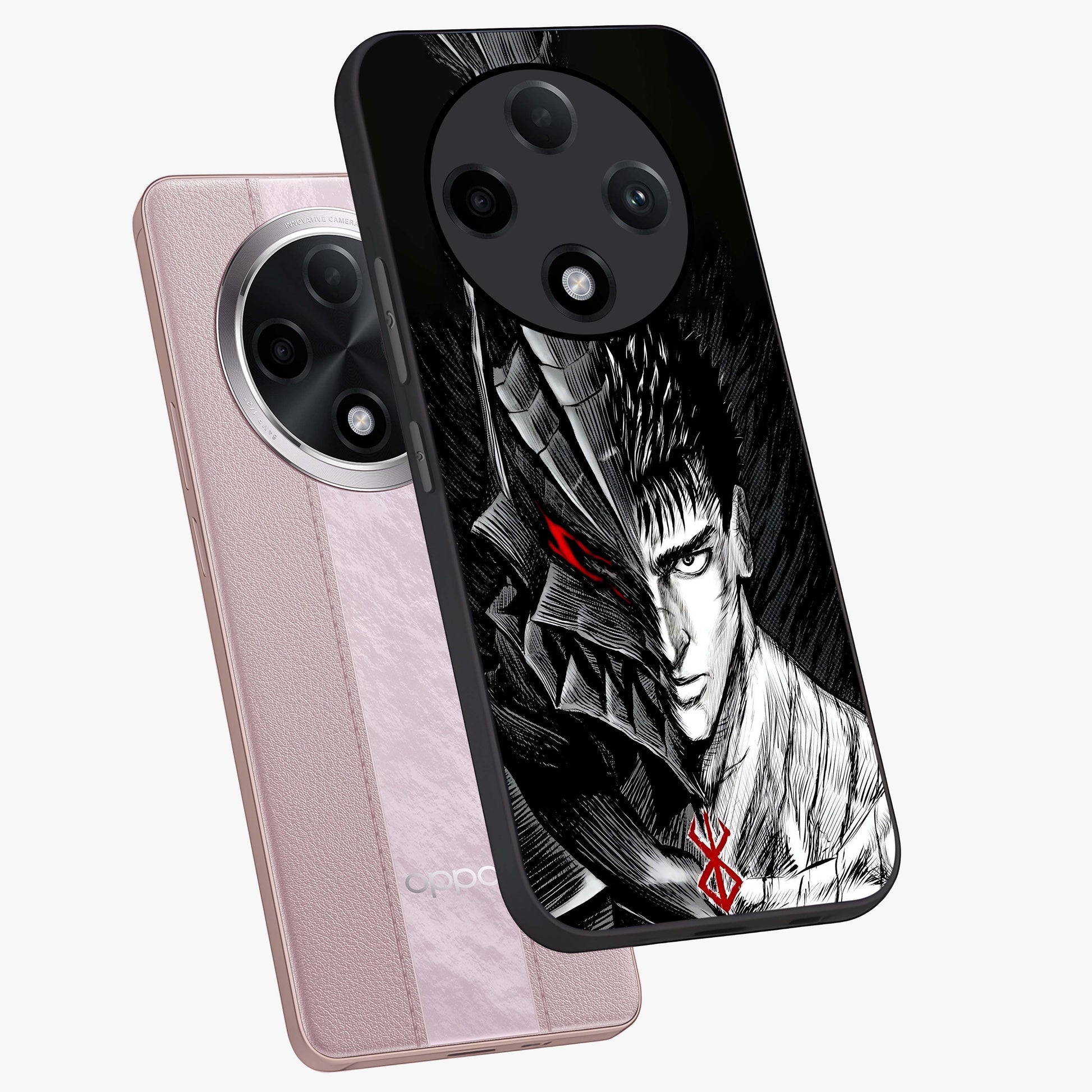 Berserker Blood Oath Glass Case displayed in angled mockup highlighting dark fantasy graphic design and powerful theme.