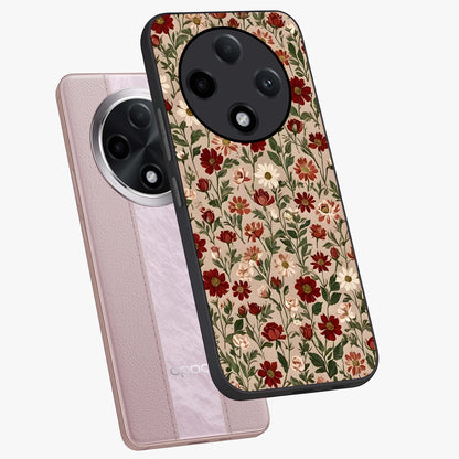 Biege Flower With Leaf Glass Case displayed in angled mockup highlighting minimal floral leaf design and elegant aesthetic.