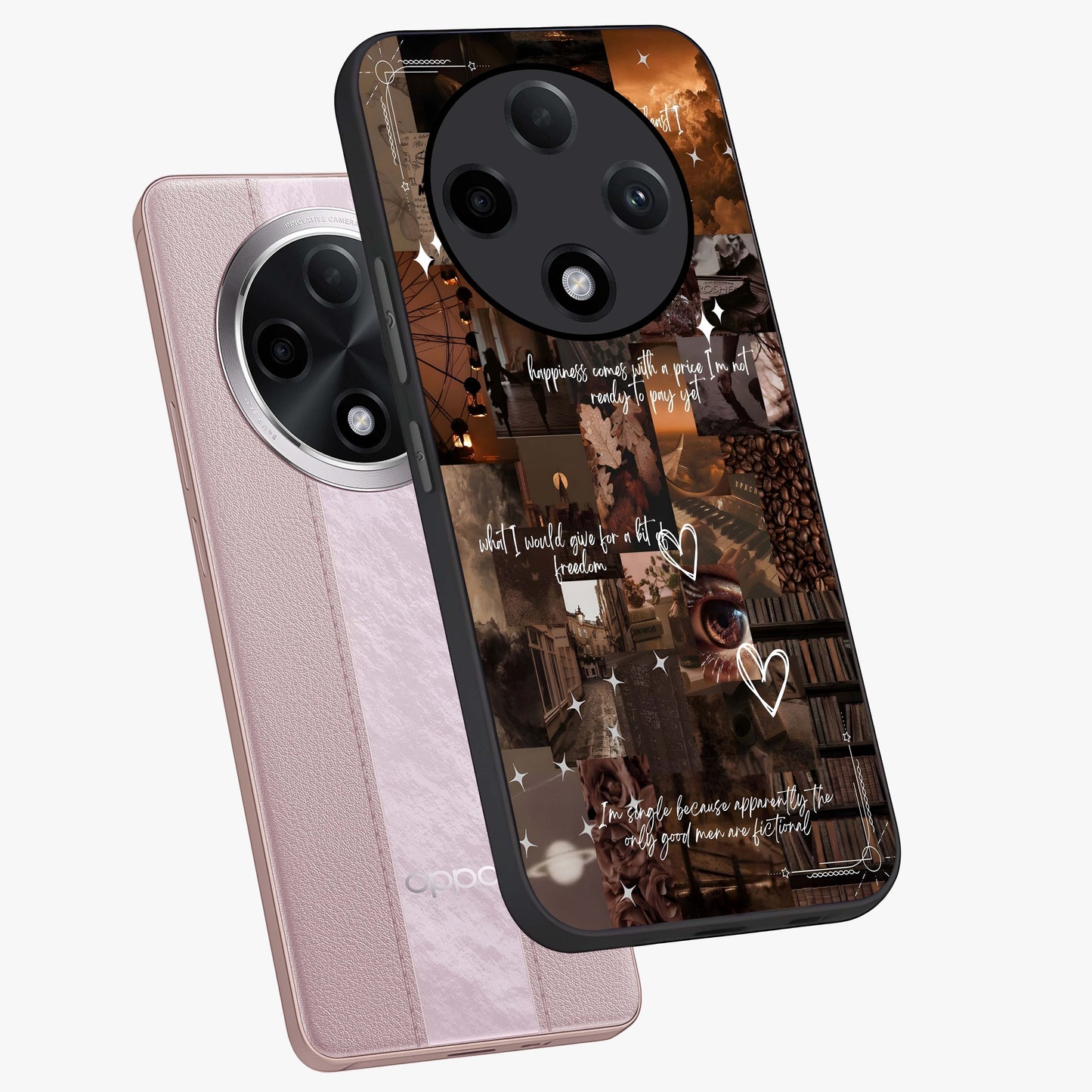 Bittersweet Aesthetic Chaos Glass Case displayed in angled mockup highlighting expressive abstract artwork and edgy aesthetic theme.