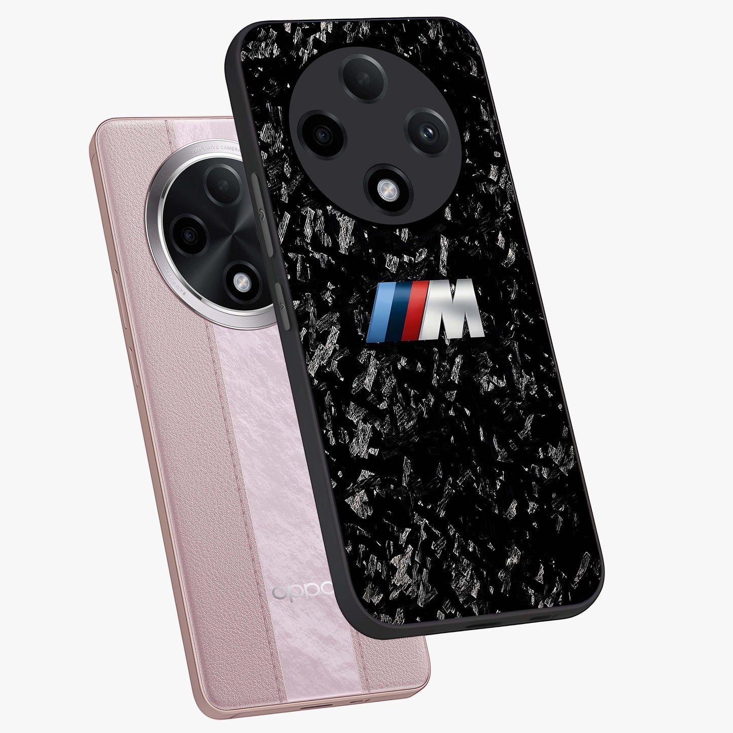 Carbon Speed Mark Glass Case displayed in angled mockup highlighting racing inspired carbon design and sleek aesthetic style.