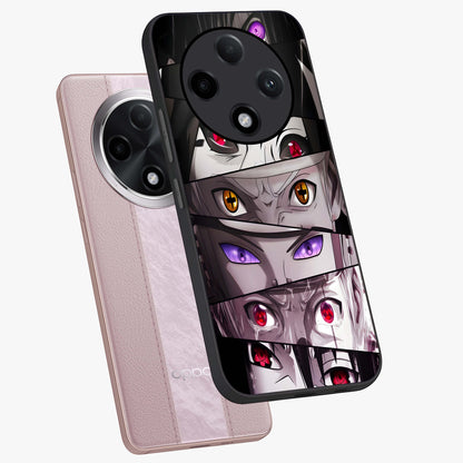 Eyes of Destiny Glass Case displayed in angled mockup highlighting bold eye illustration with mystical aesthetic style.