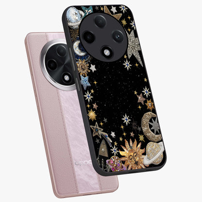 Galactic Jewel Stars Glass Case displayed in angled mockup highlighting shining celestial star design with cosmic aesthetic style.