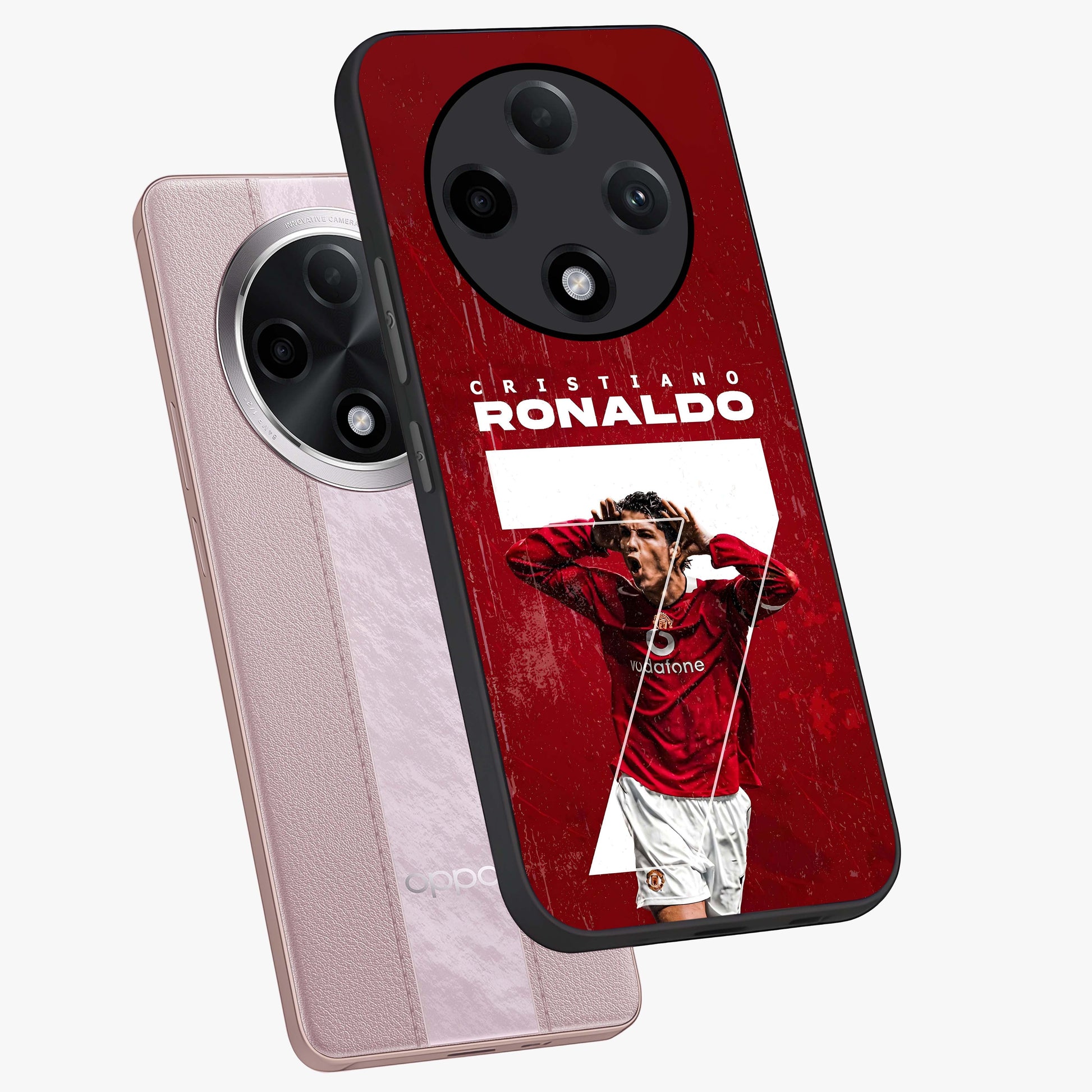 Goal Celebration Legacy Glass Case displayed in angled mockup highlighting energetic sports celebration design with bold athletic theme.