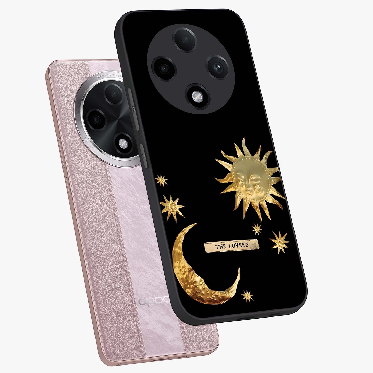 Gold Sun Blush Glass Case displayed in angled mockup highlighting radiant sun design with warm golden aesthetic.