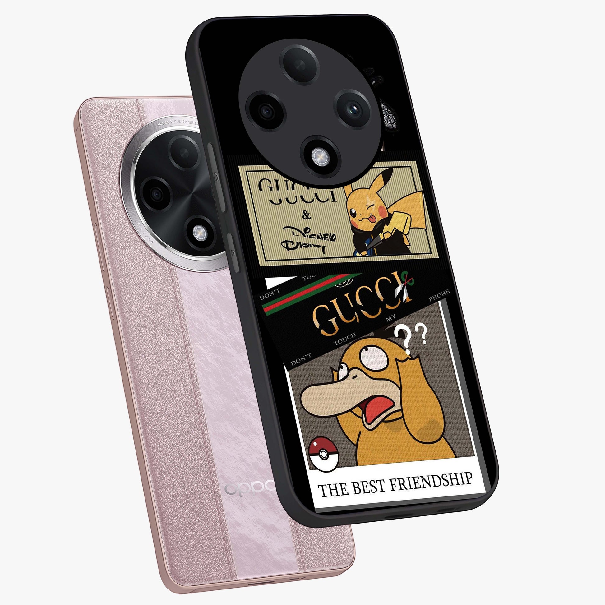 Gucci Play Mashup Glass Case displayed in angled mockup highlighting stylish fashion mashup design with bold aesthetic.