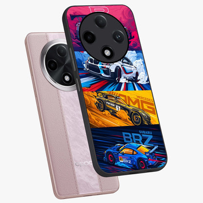 JDM Sports Car Glass Case displayed in angled mockup highlighting sleek Japanese racing car design with automotive aesthetic.