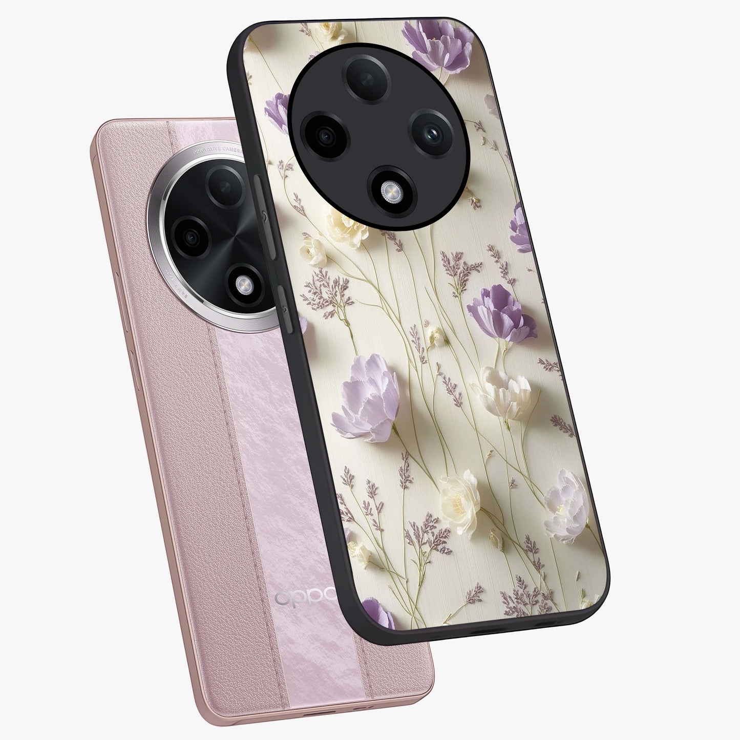 Lilac Breeze Harmony Glass Case displayed in angled mockup highlighting calm lilac breeze design with soothing aesthetic style.