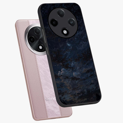 Lunar Veil Silence Glass Case displayed in angled mockup highlighting soft lunar design with peaceful celestial aesthetic.