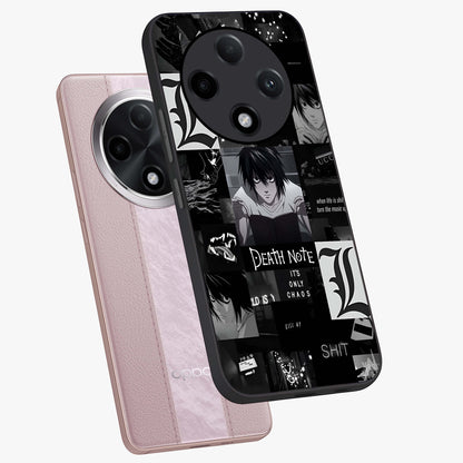 Midnight Chaos Mind Glass Case displayed in angled mockup highlighting chaotic artistic design with dramatic midnight aesthetic.