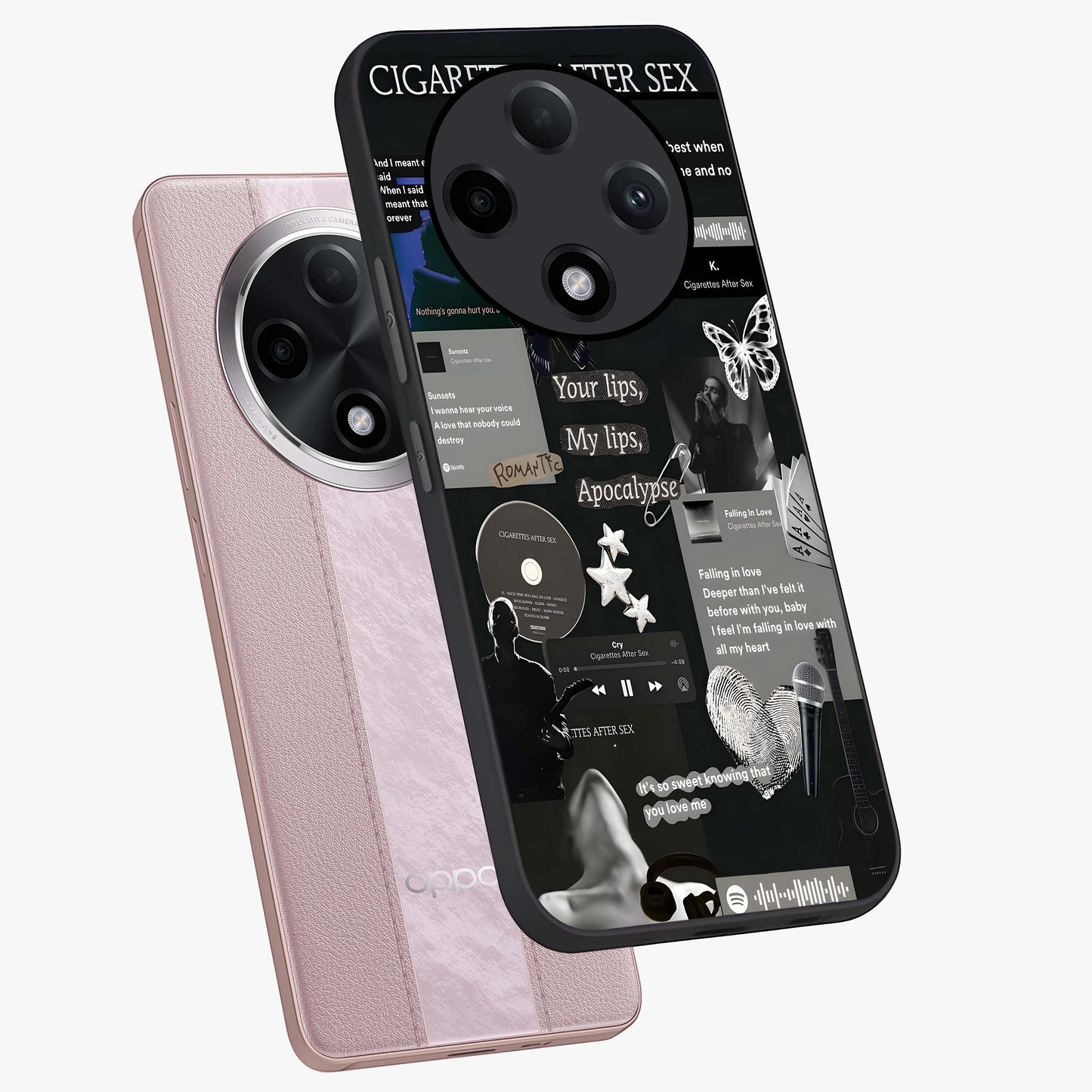 Midnight Love Echo Glass Case displayed in angled mockup highlighting elegant love inspired design with deep aesthetic style.