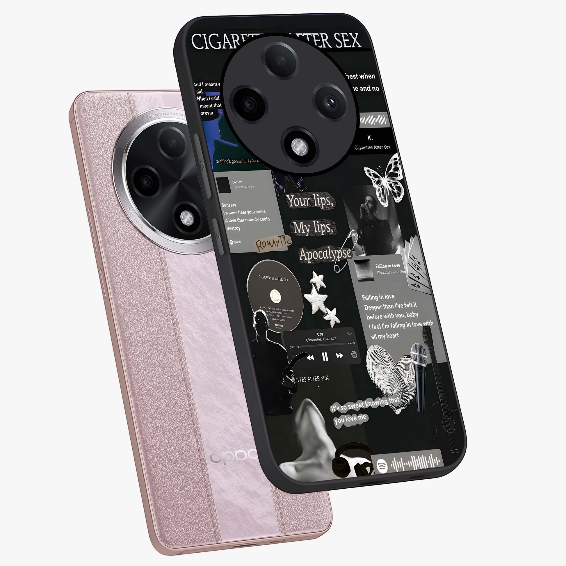 Midnight Love Echo Glass Case displayed in angled mockup highlighting elegant love inspired design with deep aesthetic style.