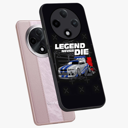 Midnight Racing Legacy Glass Case displayed in angled mockup highlighting dynamic automotive design with bold midnight aesthetic.