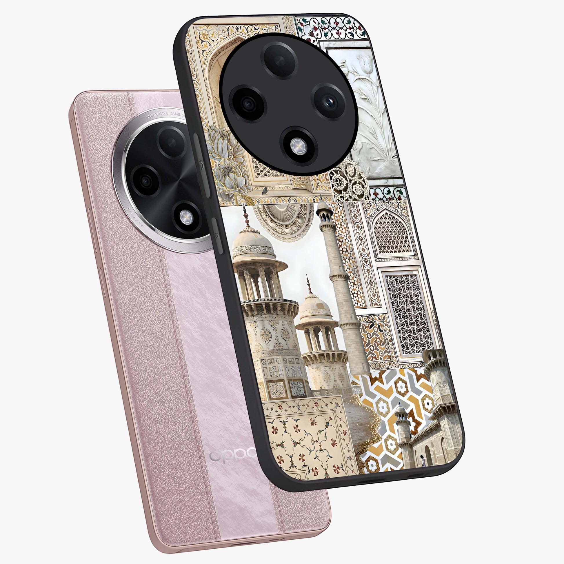 Mughal Marble Legacy Glass Case displayed in angled mockup highlighting elegant heritage marble artwork with royal aesthetic.