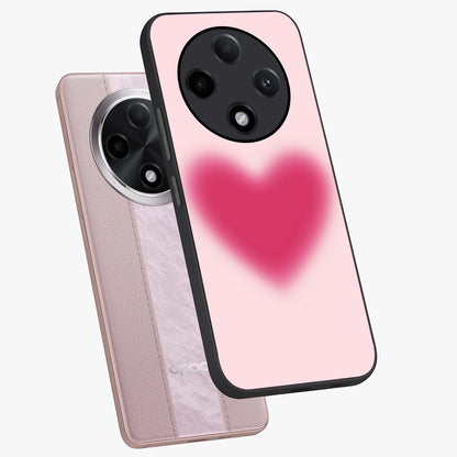 Pink Aura Heart Glass Case displayed in angled mockup highlighting vibrant pink heart design with dreamy aura aesthetic.