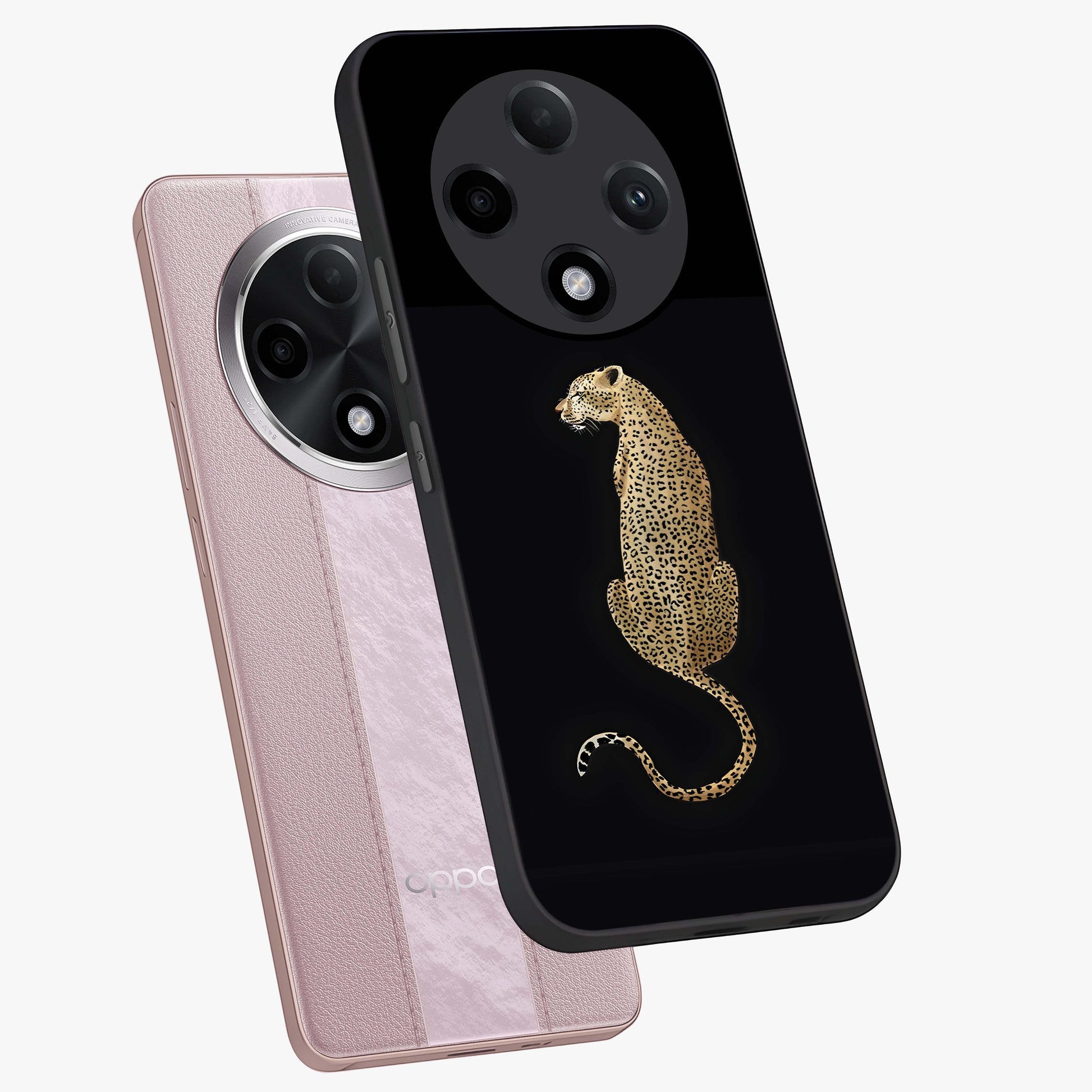 Regal Leopard Glass Case displayed in angled mockup highlighting powerful animal illustration with stylish wild aesthetic.