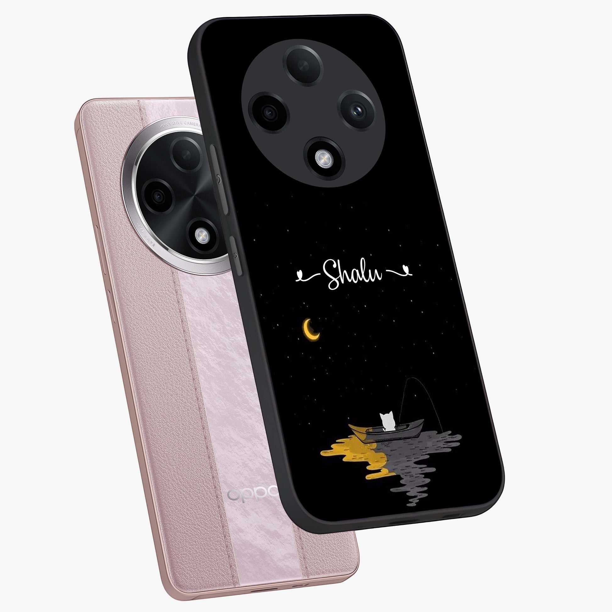 Silent Night Row Glass Case displayed in angled mockup highlighting peaceful evening design with dreamy night aesthetic.