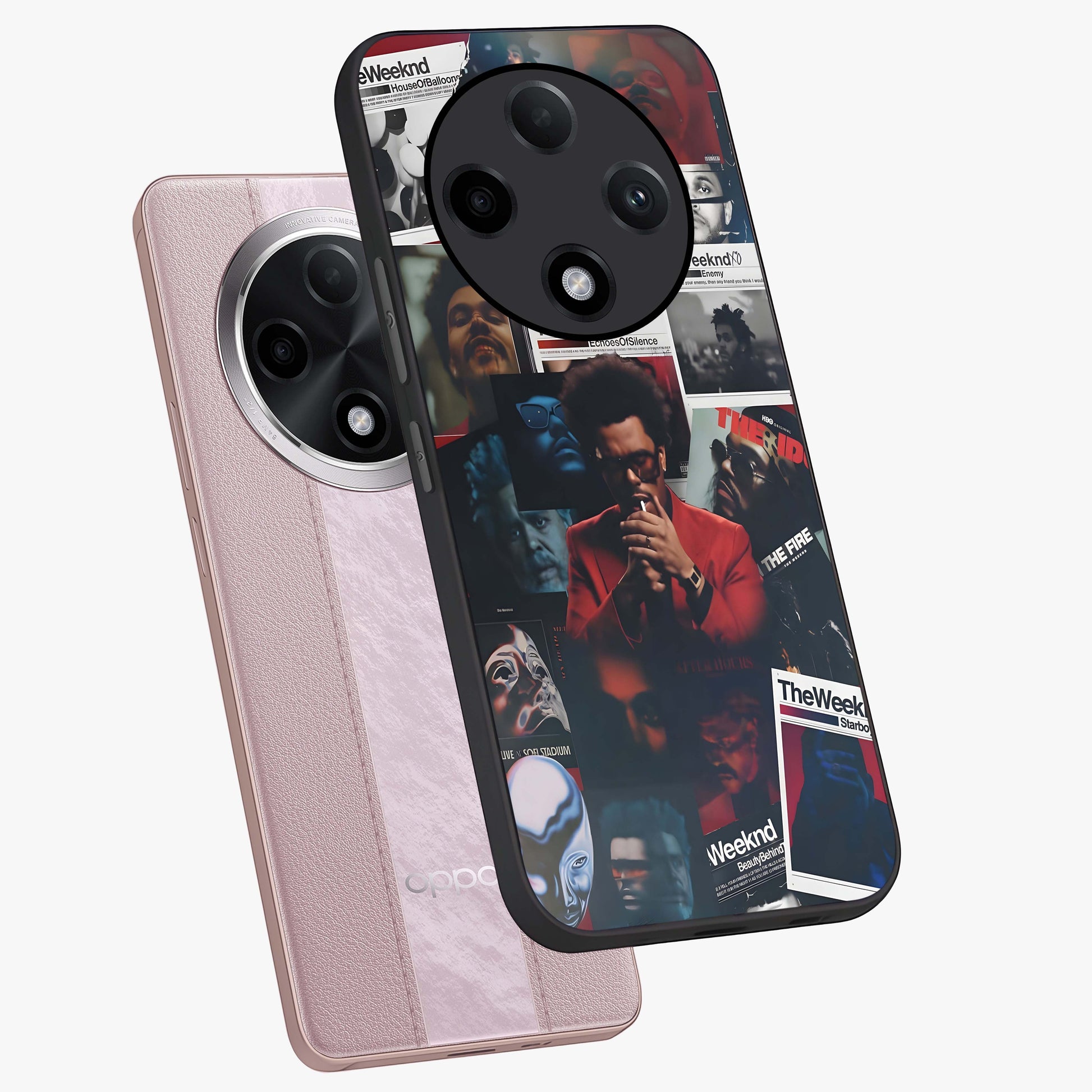The Weeknd Glass Case displayed in angled mockup highlighting stylish pop culture inspired design with modern aesthetic.