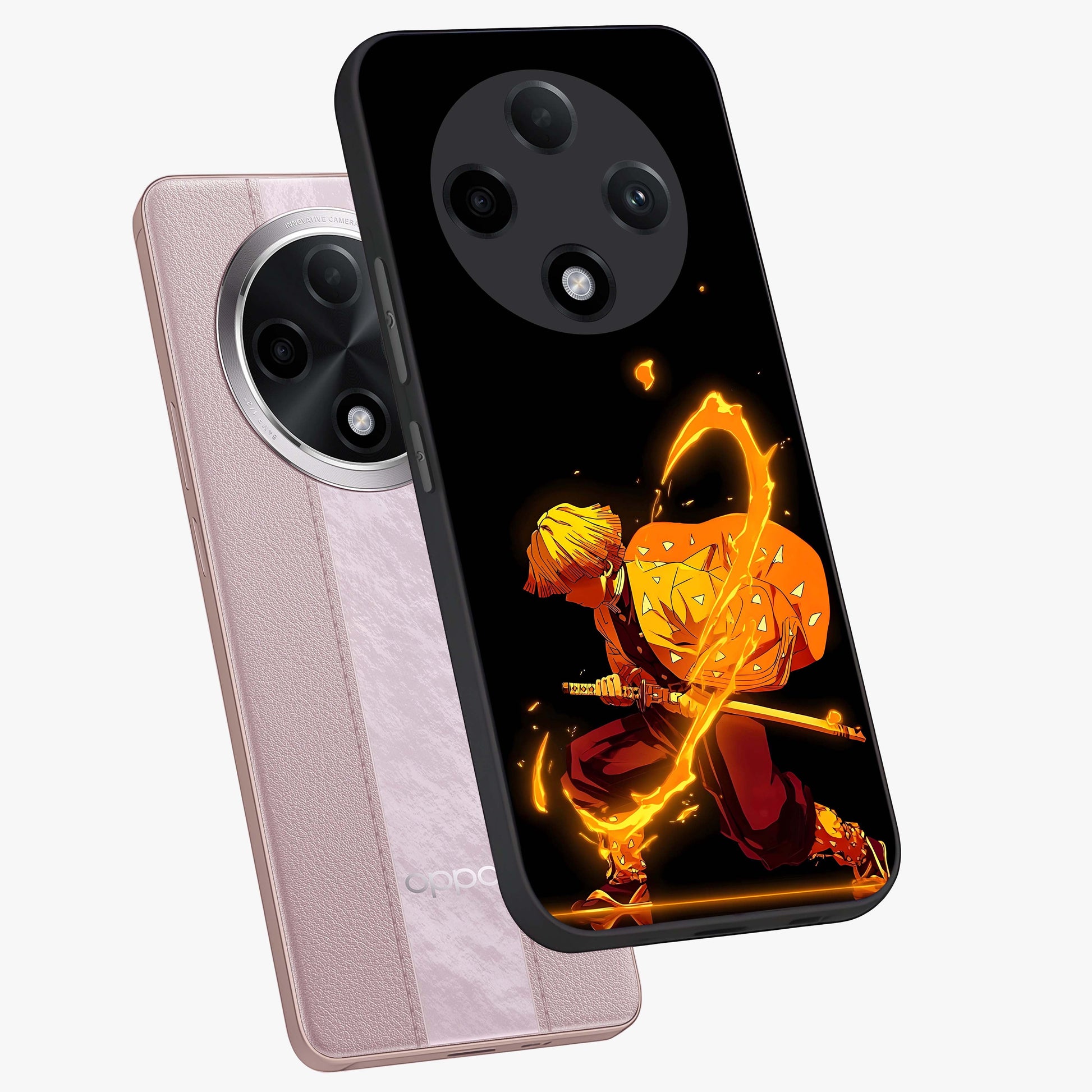 Thunder Flame Execution Glass Case displayed in angled mockup highlighting dramatic fire themed design with intense fantasy aesthetic.