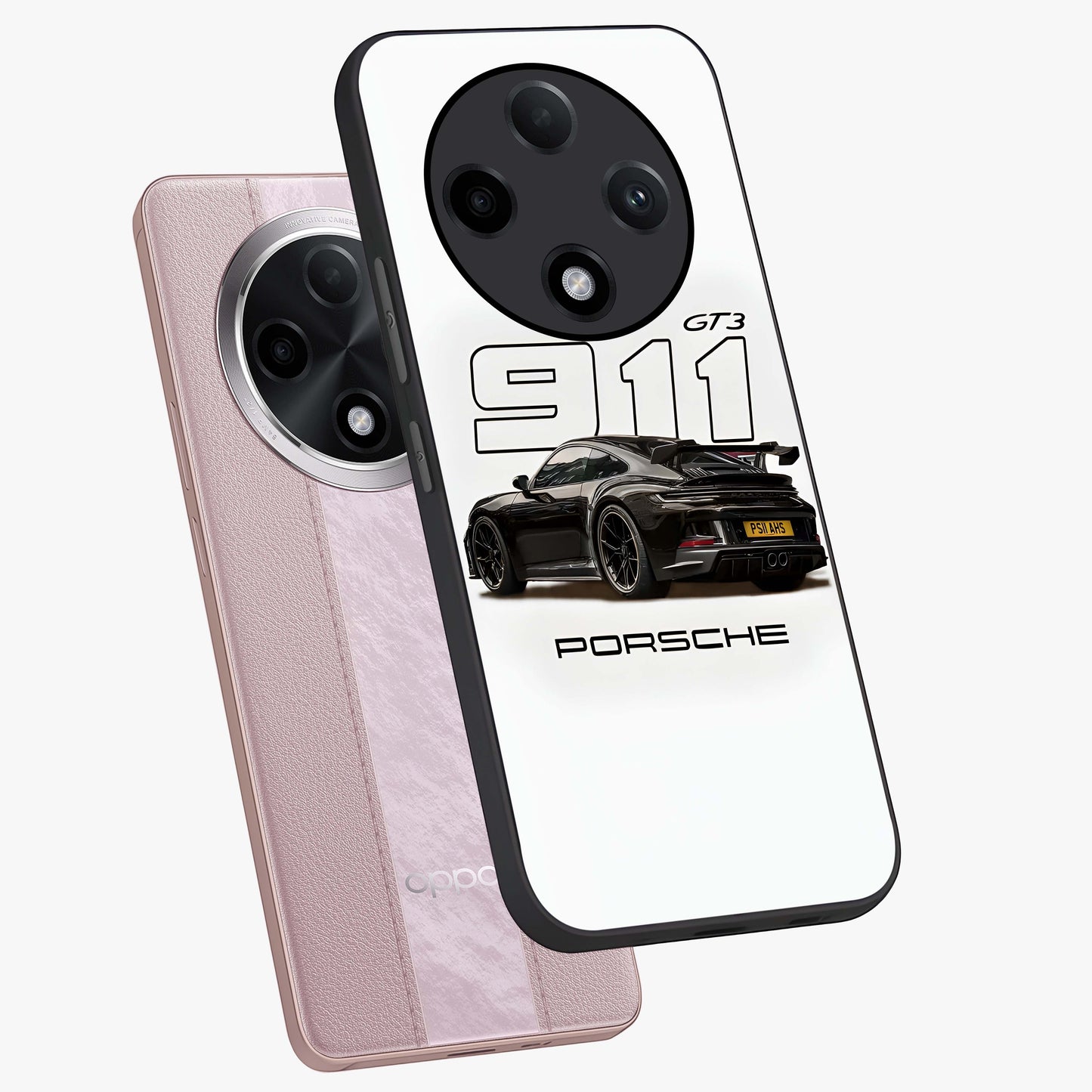 Turbo Legacy Icon Glass Case displayed in angled mockup highlighting dynamic automotive design with performance aesthetic.