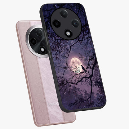 Whispering Moon Silence Glass Case displayed in angled mockup highlighting calm lunar design with dreamy night aesthetic.