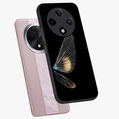 Whispers Of Wings Glass Case displayed in angled mockup highlighting soft feather design with celestial aesthetic style.