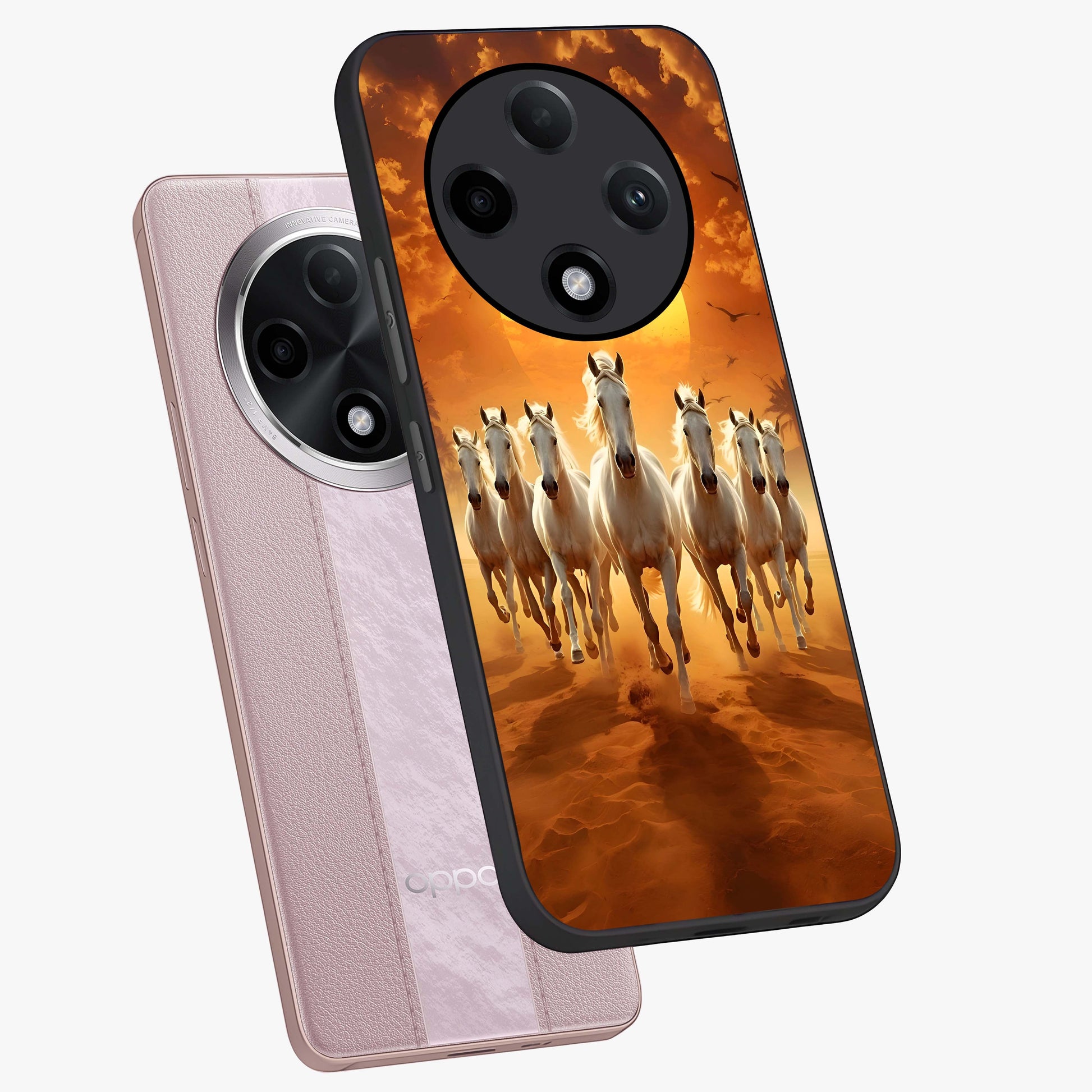 Wild Sunset Majesty Glass Case displayed in angled mockup highlighting vibrant sunset sky design with scenic aesthetic.