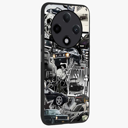 Aesthetic Dark Love Glass Case upright view showcasing dramatic romantic artwork with modern aesthetic style.