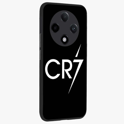 Cr7 Elite Strike Glass Case upright view showcasing energetic football inspired design with modern sports aesthetic.