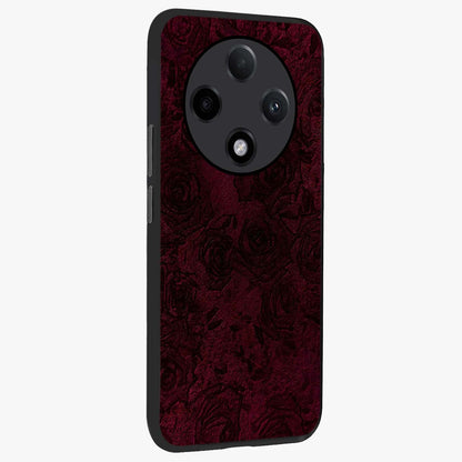 Crimson Fade Flow Glass Case upright view showcasing dynamic crimson flow artwork with stylish abstract theme.