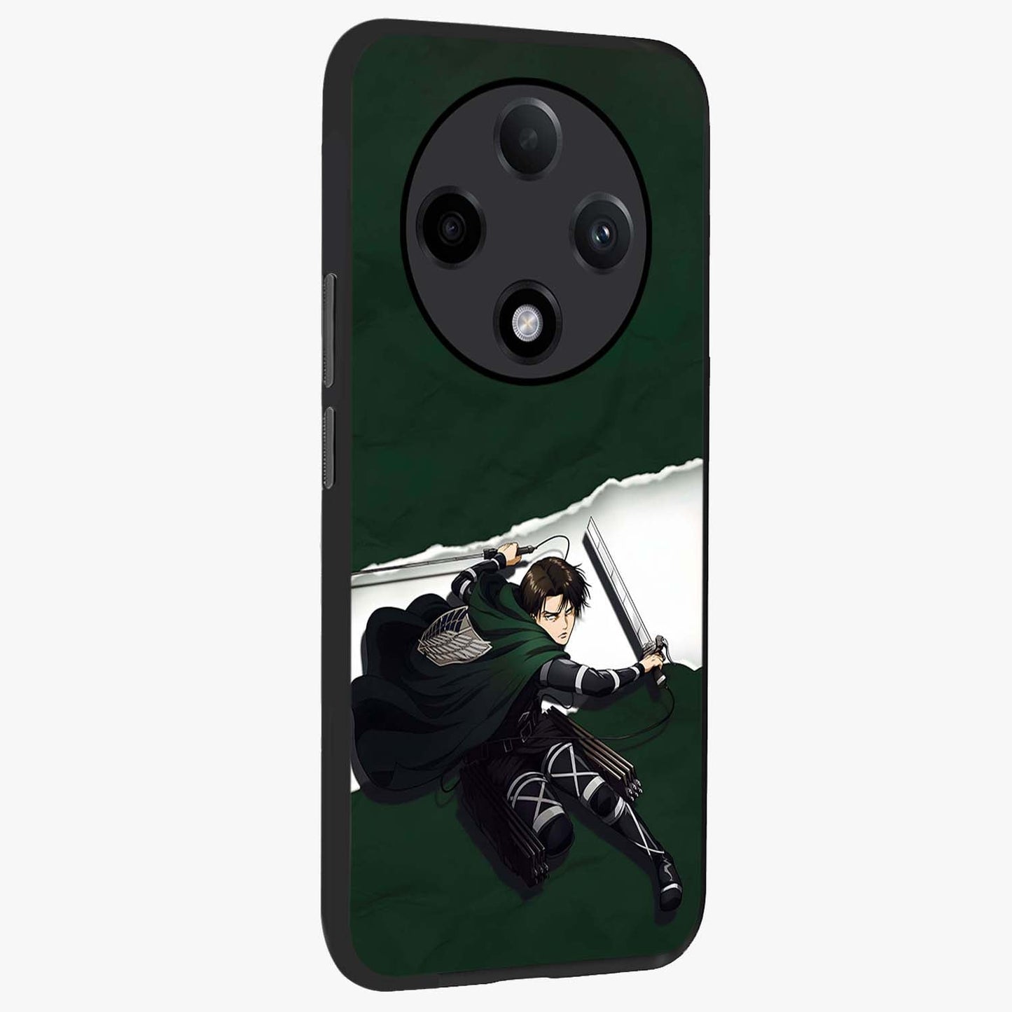 Emerald War Vanguard Glass Case upright view showcasing dramatic warrior artwork with bold fantasy theme.