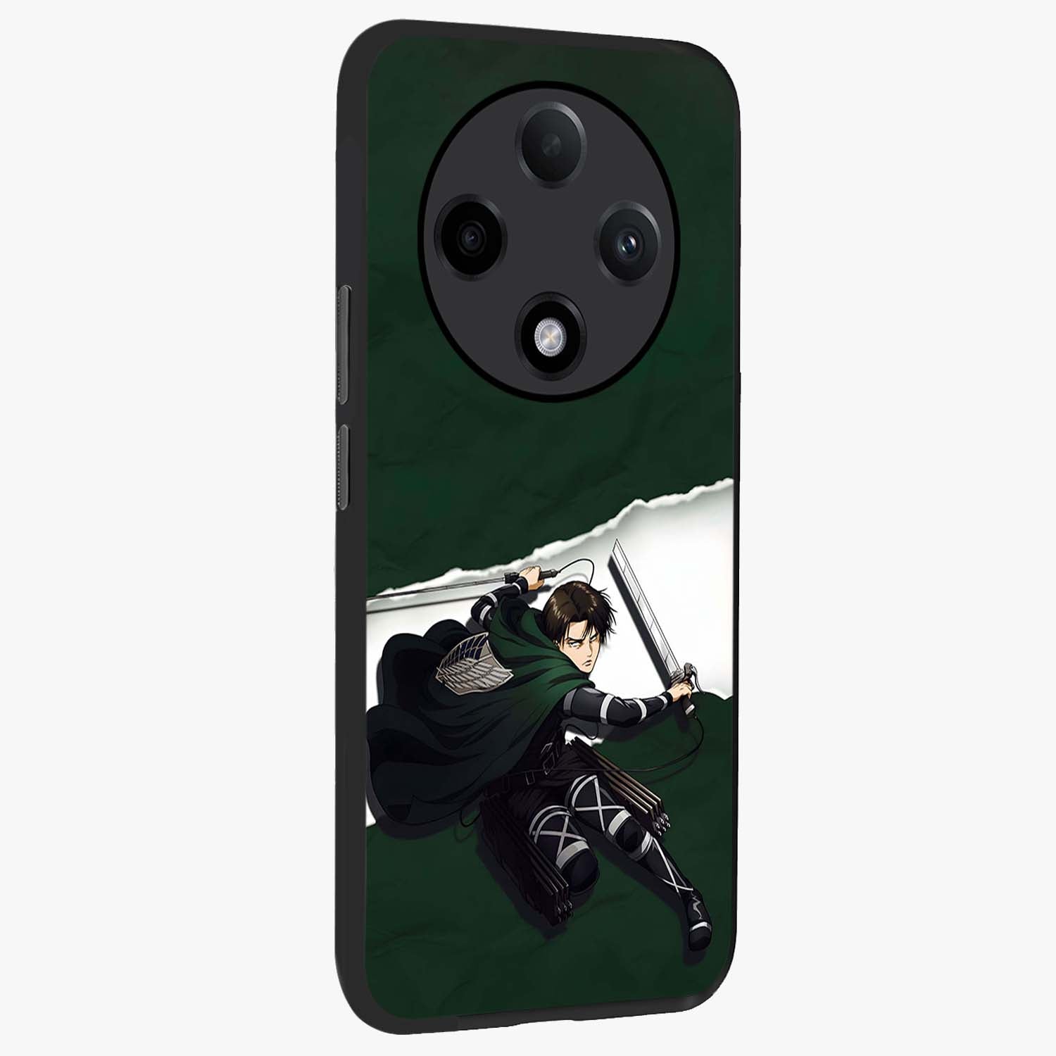 Emerald War Vanguard Glass Case upright view showcasing dramatic warrior artwork with bold fantasy theme.