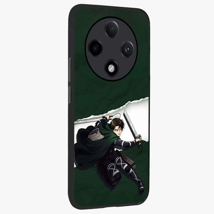Emerald War Vanguard Glass Case upright view showcasing dramatic warrior artwork with bold fantasy theme.