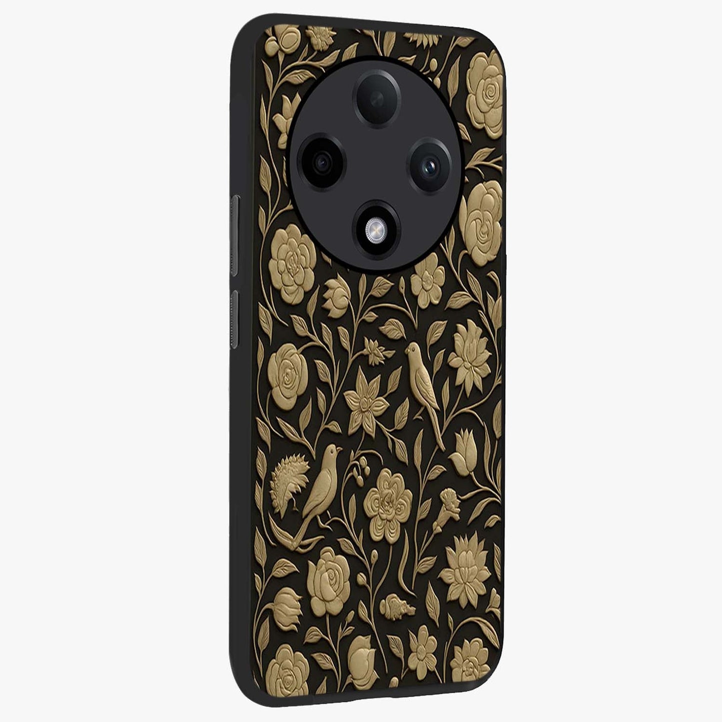 Golden Evil Eye Mandala Glass Case upright view showcasing decorative evil eye mandala artwork with spiritual aesthetic style.