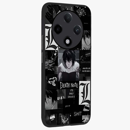Midnight Chaos Mind Glass Case upright view showcasing expressive abstract artwork with bold dark theme.