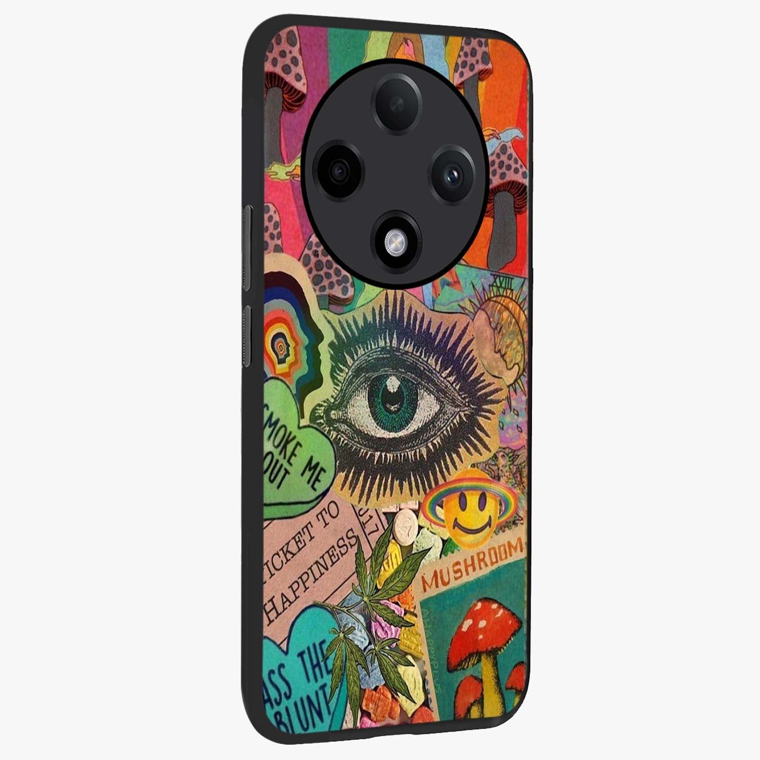 Mystic Eye Wonderland Glass Case upright view showcasing symbolic eye artwork with mysterious fantasy theme.