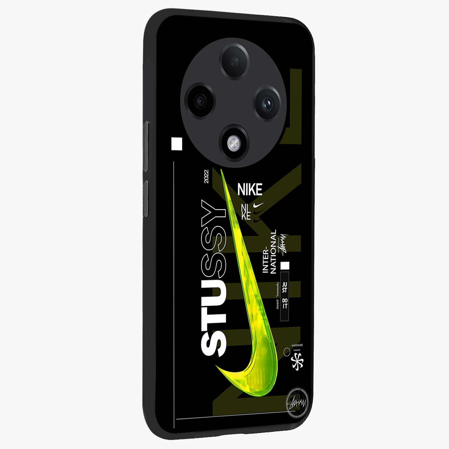 Neon Street Edition Glass Case upright view showcasing colorful neon artwork with modern street culture theme.