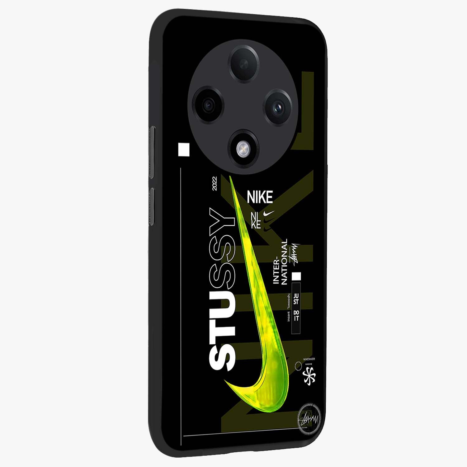 Neon Street Edition Glass Case upright view showcasing colorful neon artwork with modern street culture theme.