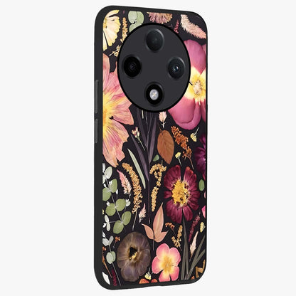 Petal Dream Tapestry Glass Case upright view showcasing detailed floral tapestry artwork with artistic nature theme.