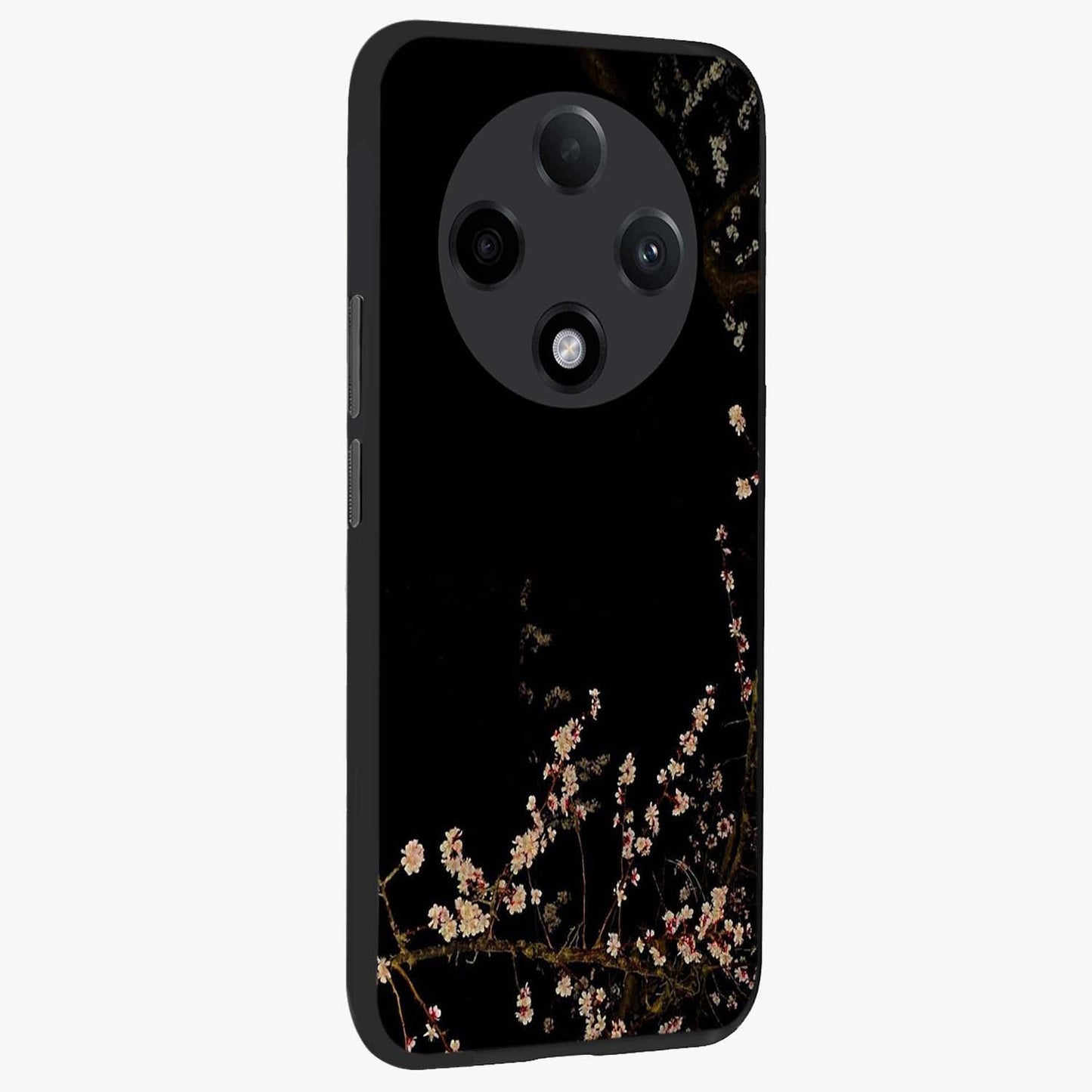 Petal Moon Light With Custom Name Glass Case upright view showcasing elegant floral moon artwork with personalized aesthetic.