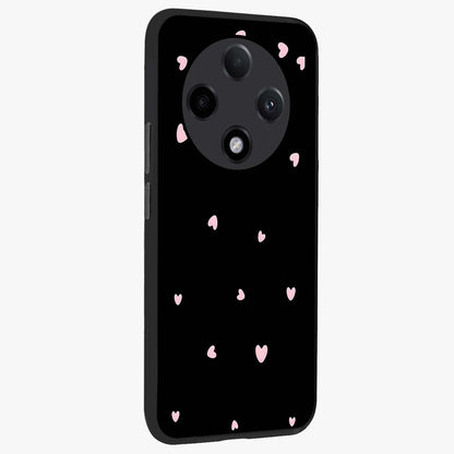 Pink Love Drops Glass Case upright view showcasing charming heart drop artwork with romantic playful theme.