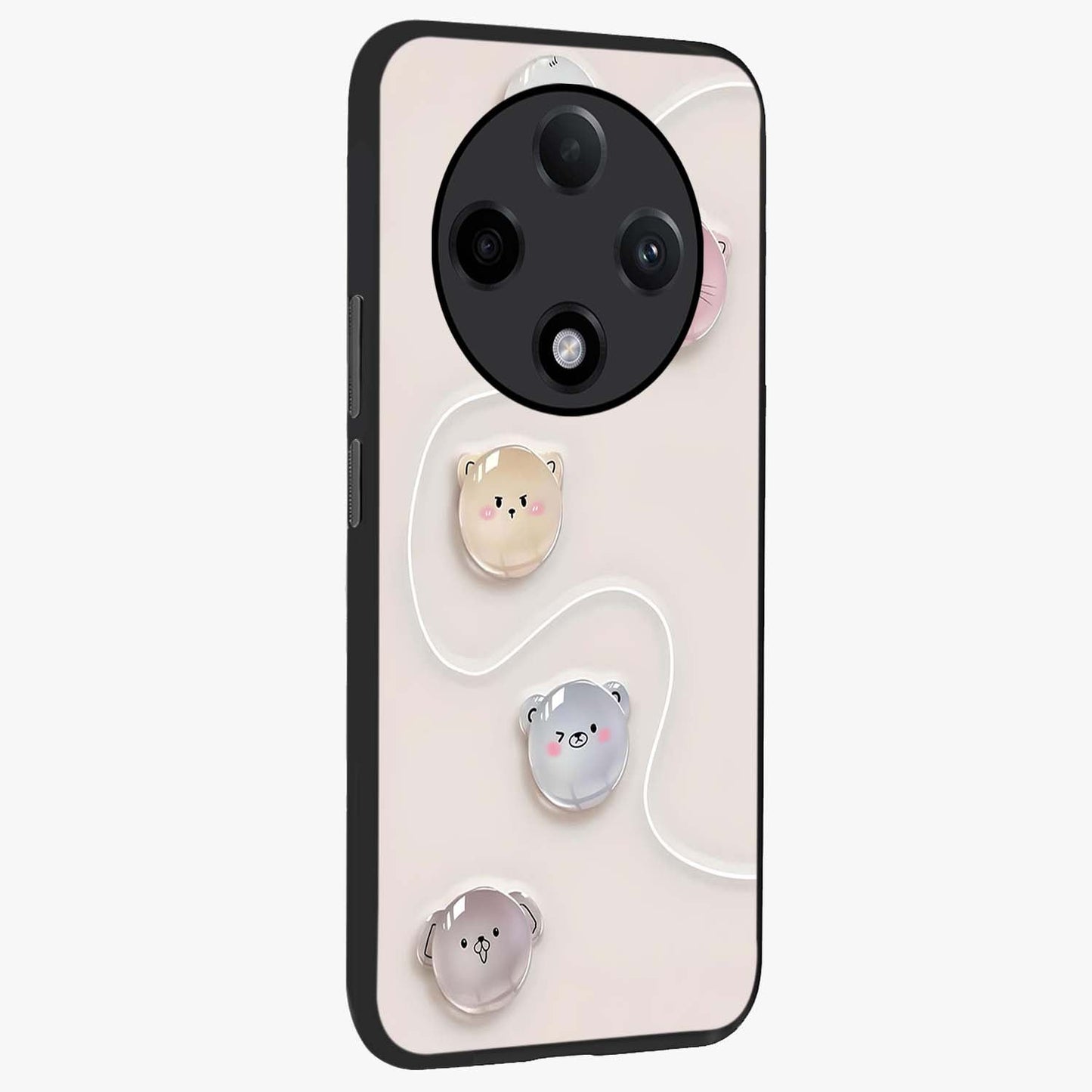 Puffy Face Parade Glass Case upright view showcasing adorable character artwork with cheerful animated theme.