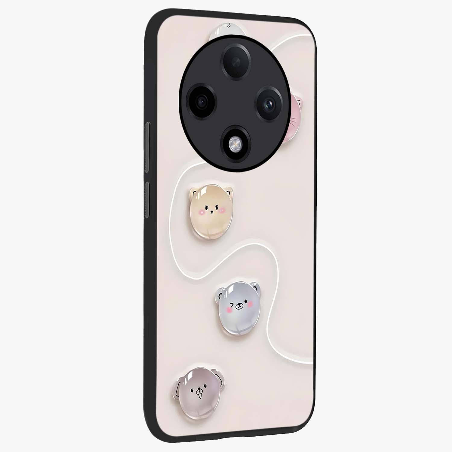 Puffy Face Parade Glass Case upright view showcasing adorable character artwork with cheerful animated theme.