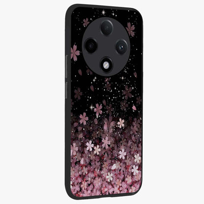 Small Starry Flowers Glass Case upright view showcasing charming floral artwork with dreamy starry theme.