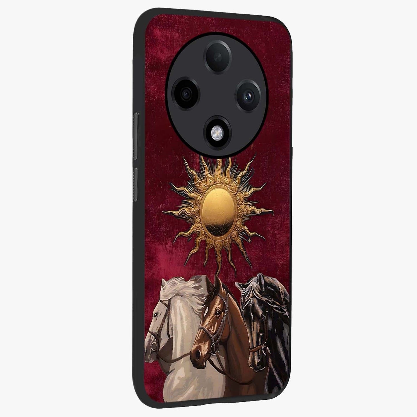 Solar Riders Glass Case upright view showcasing energetic rider artwork with bold adventure theme.