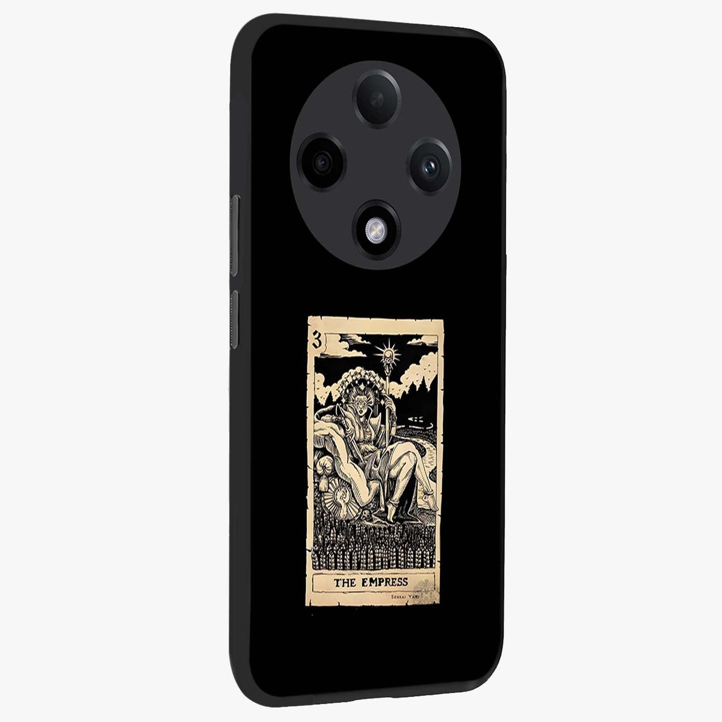 The Empress Glass Case upright view showcasing powerful empress themed artwork with luxurious artistic theme.
